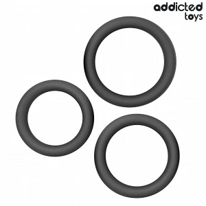 ADDICTED TOYS - CONJUNTO DE ANÃIS PLANOS DE SILICONE